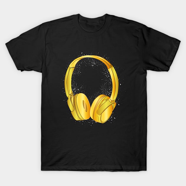 Starry Star and gold earphone T-Shirt by berwies